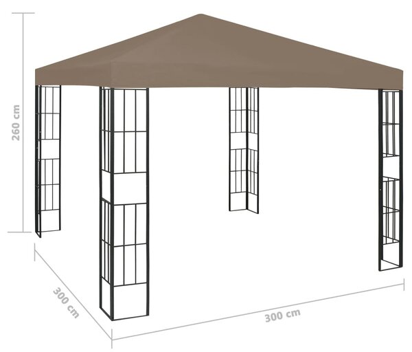 Tópszínű pavilon 3 x 3 m
