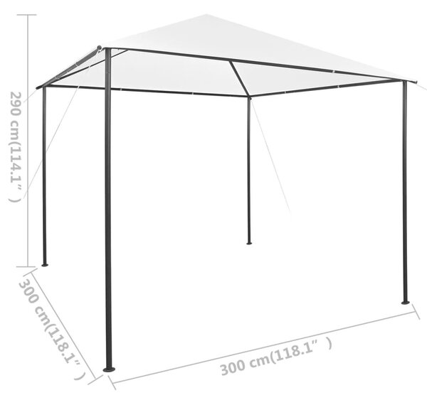 Fehér pavilon 3 x 3 x 2,9 m 180 g/m²