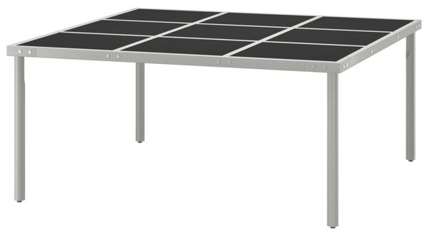Üveg és acél kerti étkezőasztal 170 x 170 x 74,5 cm