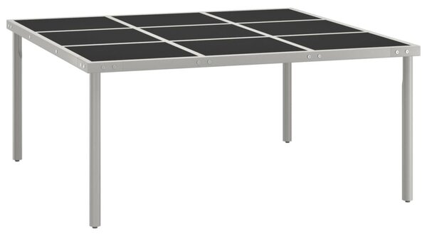 Üveg és acél kerti étkezőasztal 170 x 170 x 74,5 cm