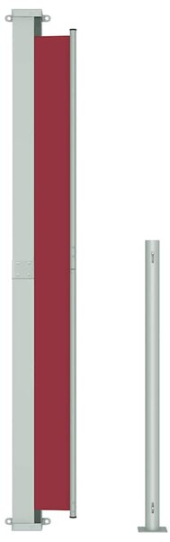 Piros behúzható oldalsó terasznapellenző 180 x 300 cm