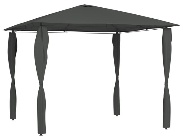 Antracitszürke pavilon oszlop takarókkal 3 x 3 x 2,6 m 160 g/m²
