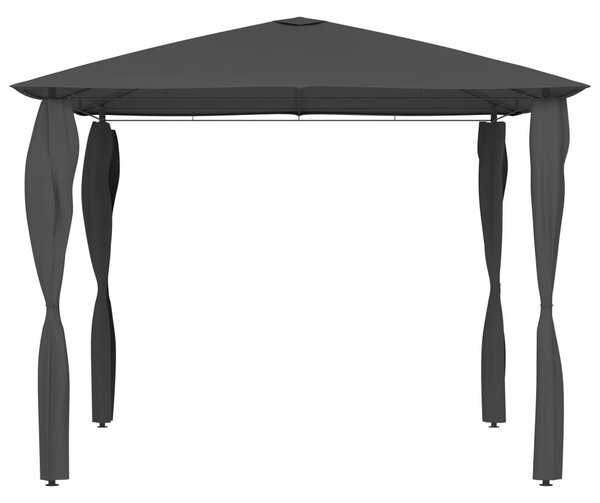 Antracitszürke pavilon oszlop takarókkal 3 x 3 x 2,6 m 160 g/m²