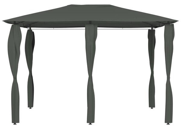 Antracitszürke pavilon oszlop takarókkal 3 x 4 x 2,6 m 160 g/m²