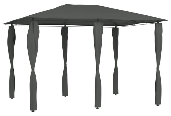 Antracitszürke pavilon oszlop takarókkal 3 x 4 x 2,6 m 160 g/m²