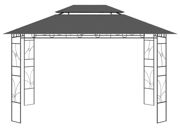 Antracitszürke pavilon 4 x 3 x 2,7 m 160 g/m²