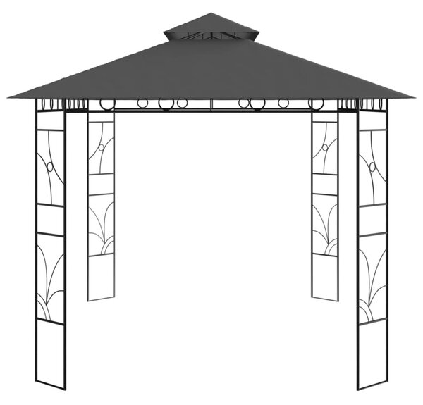 Antracitszürke pavilon 4 x 3 x 2,7 m 160 g/m²