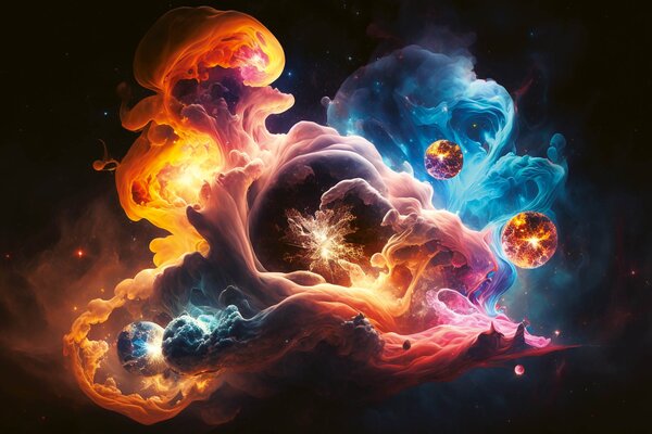 Nem szőtt fotótapéta space smoke 375 x 250 cm