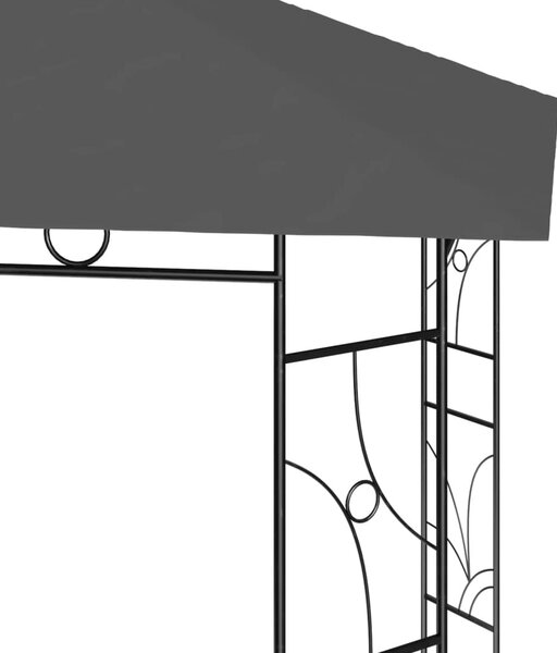 Antracitszürke pavilon 4 x 3 x 2,7 m 160 g/m²