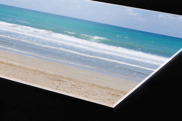 Plexi a konyhapult mögött strand - 60 x 60 cm