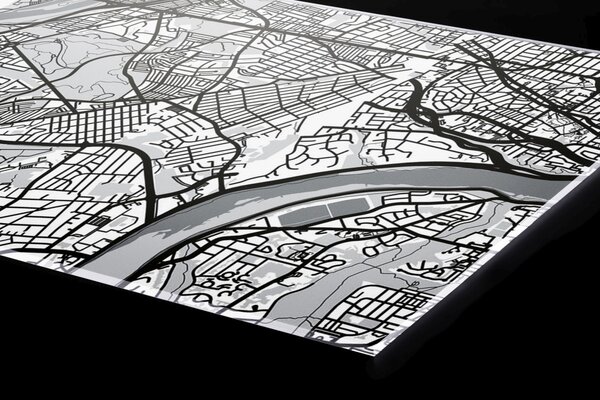 Plexi a konyhapult mögött washington d.c. térképe - 240 x 60 cm