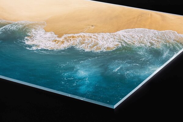 Plexi a konyhapult mögött kék óceán - 80 x 40 cm