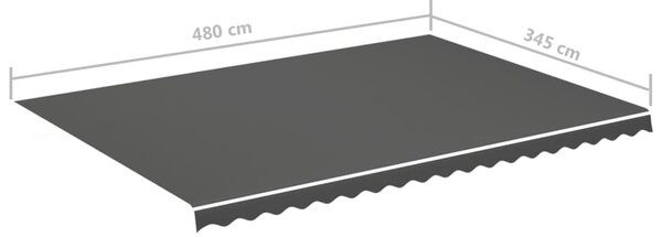 Antracitszürke csere napellenző ponyva 5 x 3,5 m