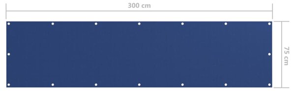 Kék oxford-szövet erkélynapellenző 75 x 300 cm