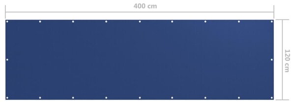 Kék oxford-szövet erkélyparaván 120 x 400 cm