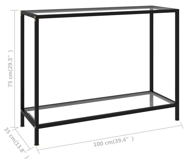 Átlátszó edzett üveg tálalóasztal 100 x 35 x 75 cm