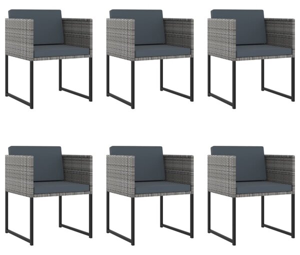 11 részes szürke polyrattan kerti étkezőszett párnákkal