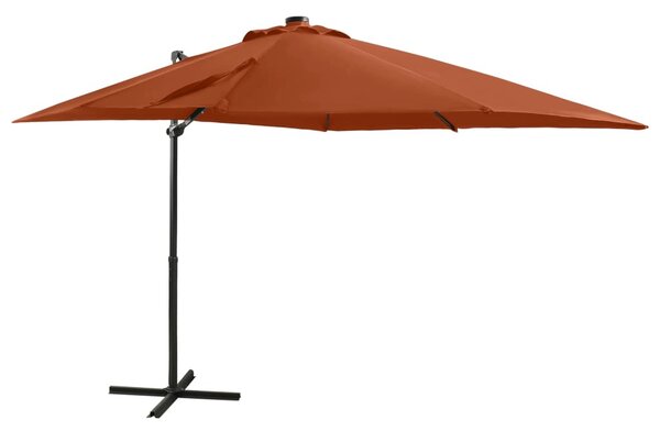 Terrakotta konzolos napernyő rúddal és LED-fényekkel 250 cm