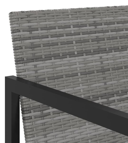 7 részes szürke polyrattan kültéri étkezőgarnitúra párnákkal