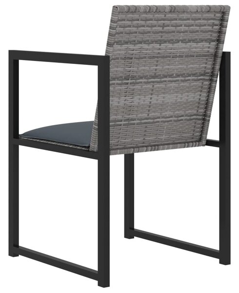 7 részes szürke polyrattan kültéri étkezőgarnitúra párnákkal