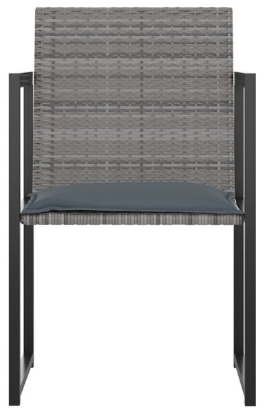 9 részes szürke polyrattan kültéri étkezőszett párnákkal