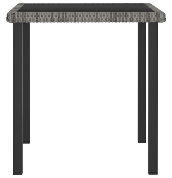 Szürke polyrattan kerti étkezőasztal 70 x 70 x 73 cm