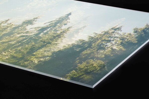 Plexi a konyhapult mögött köd az erdő felett - 60 x 60 cm