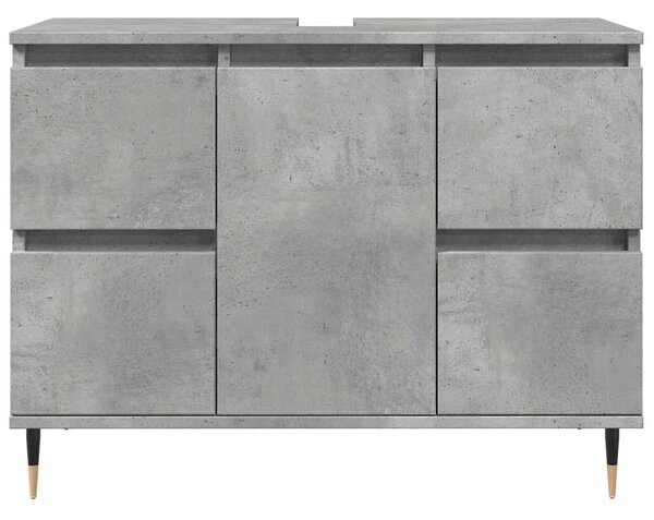 Betonszürke szerelt fa fürdőszobaszekrény 80 x 33 x 60 cm
