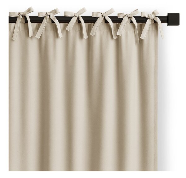 Krémszínű dimout (részleges sötétítő) függöny 140x250 cm Carli Tie – Restilo