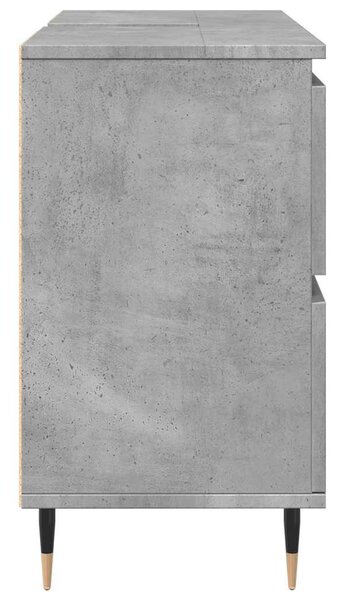 Betonszürke szerelt fa fürdőszobaszekrény 80 x 33 x 60 cm