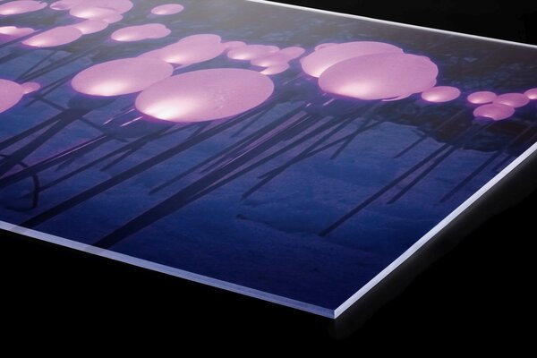 Plexi a konyhapult mögött lila kerti világítás - 60 x 60 cm