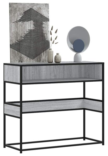 Szürke sonoma színű szerelt fa tálalóasztal 90x35x80 cm