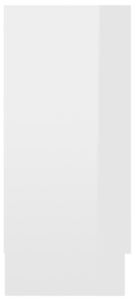 Magasfényű fehér szerelt fa tálalószekrény 120 x 30,5 x 70 cm