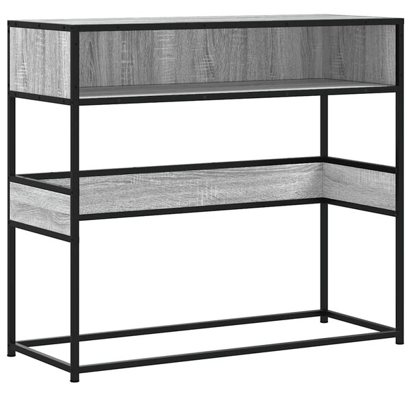 Szürke sonoma színű szerelt fa tálalóasztal 90x35x80 cm