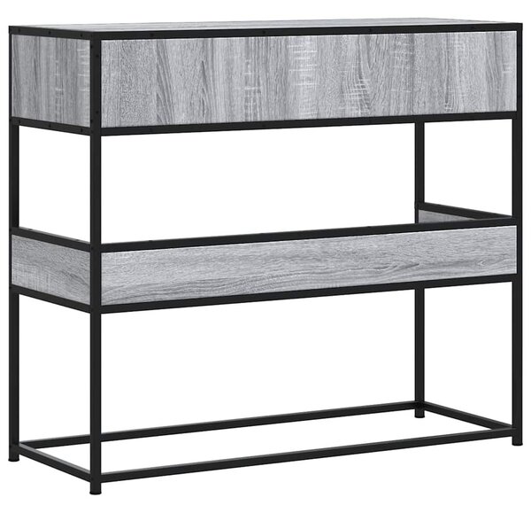 Szürke sonoma színű szerelt fa tálalóasztal 90x35x80 cm