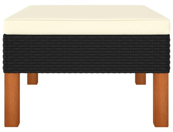 Polyrattan és tömör eukaliptuszfa lábzsámoly