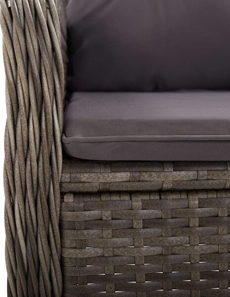 3 részes szürke polyrattan kerti bisztrószett