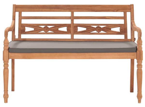 Tömör tíkfa Batavia pad sötétszürke párnával 120 cm