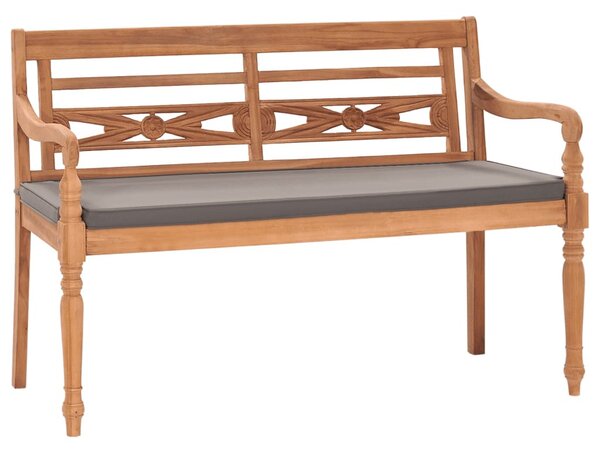 Tömör tíkfa Batavia pad sötétszürke párnával 120 cm