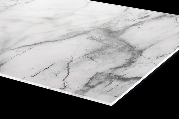 Plexi a konyhapult mögött fehér márvány - 60 x 60 cm