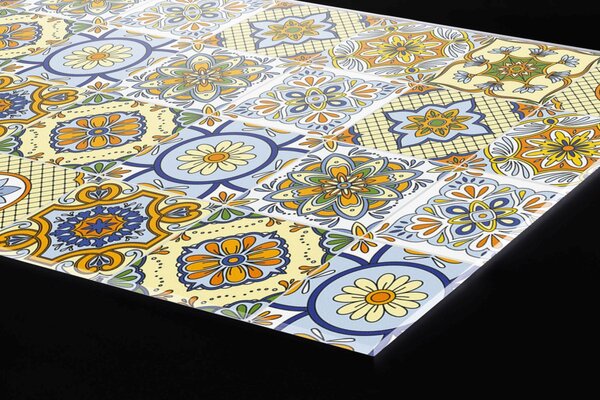 Plexi a konyhapult mögött sárga csempe - 60 x 60 cm