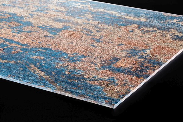 Plexi a konyhapult mögött régi festett fémlemez - 60 x 40 cm