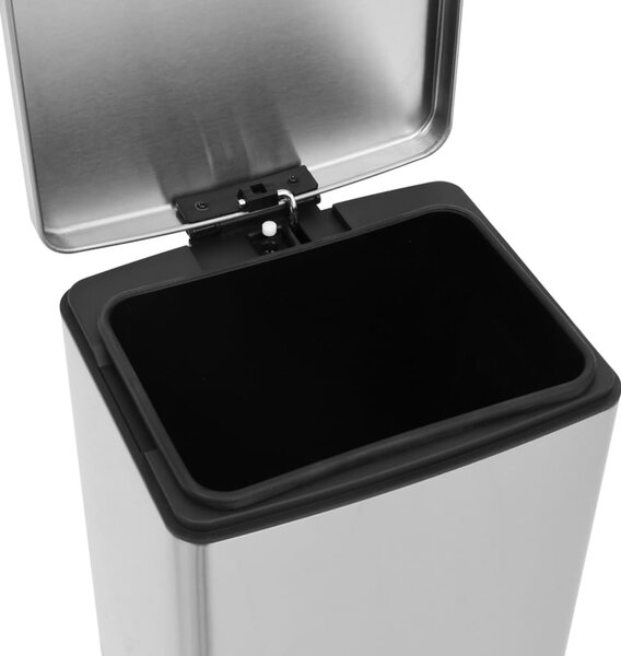 Ezüst ujjlenyomat-mentes rozsdamentes-acél pedálos kuka 30L