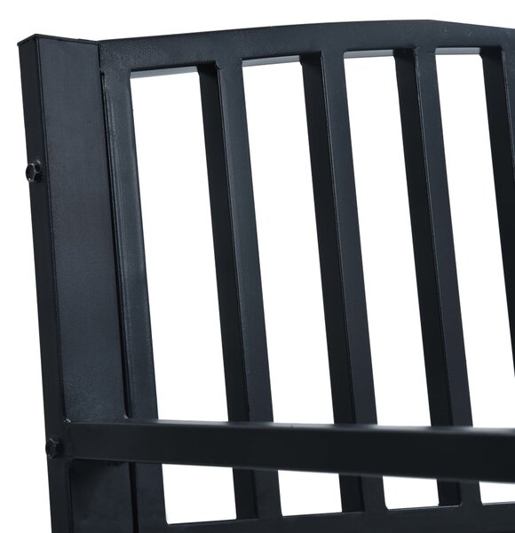 Fekete acél kerti pad 120 cm
