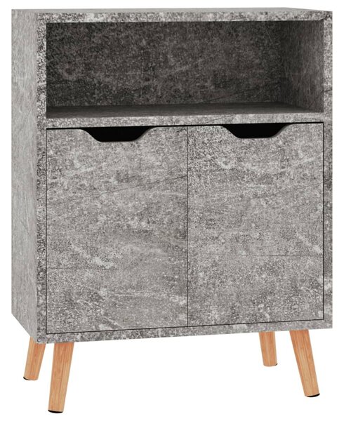 Betonszürke szerelt fa tálalószekrény 60 x 30 x 72 cm