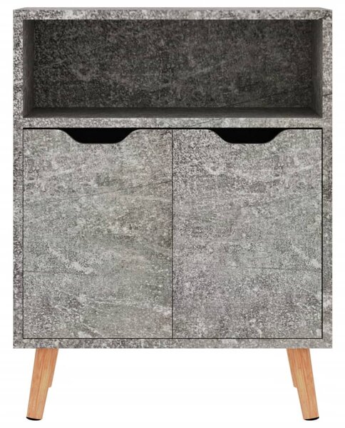 Betonszürke szerelt fa tálalószekrény 60 x 30 x 72 cm