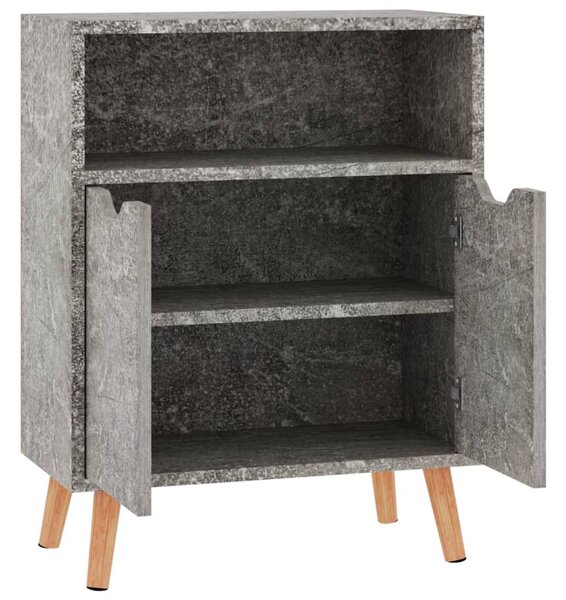 Betonszürke szerelt fa tálalószekrény 60 x 30 x 72 cm