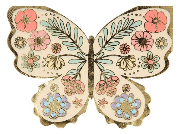 Papír szalvéta szett 16 db-os Floral Butterfly – Meri Meri