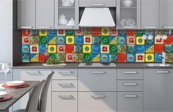 Konyhai fotótapéta - lisszaboni csempe 260 x 60 cm