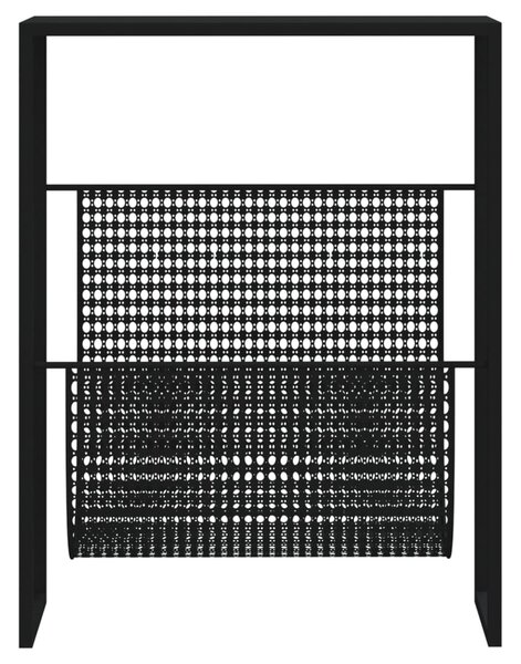 Fekete acél újságtartó állvány 35 x 15 x 45 cm